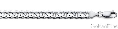 6mm Curb Cuban Link 18K White Gold Chain for Men