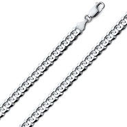6mm Curb Cuban Link 18K White Gold Chain for Men