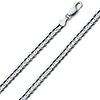 5mm Curb Cuban Link 18K White Gold Chain Necklace