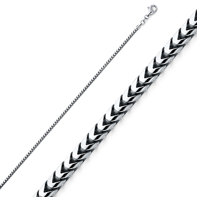 1mm 14K White Gold Franco Chain