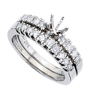 Round Diamond 14k White Gold Engagement Ring Setting (0.49ctw)