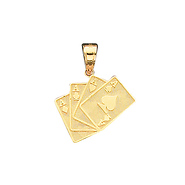 14k 4 of a Kind Aces Pendant