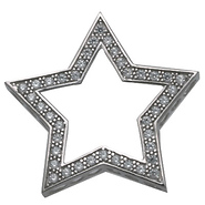 14k White Gold CZ Star Pendant