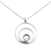 Sterling Silver Circles CZ Pendant