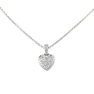 Sterling Silver Cubic Zirconia Pave Heart Necklace