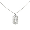 Silver Petite Cross CZ Dog Tag