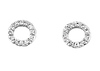 Silver Circle Cubic Zirconia Stud Earrings