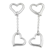 Heart Silver Drop Earring