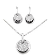 Double Circle CZ Necklace Earring Set