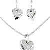 Double Heart CZ Necklace Earring Set