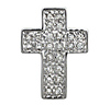 14k White Gold Pave Diamond Cross