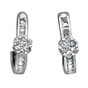 14k White Gold Cluster Baguette Diamond Earrings