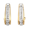 14k Two Tone Baguette Diamond Earrings