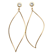 14k Yellow Gold Leaf Wire Earrings