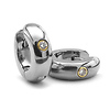 Bezel Set Cubic Zirconia Titanium Earrings