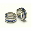 Blue Enamel Titanium Huggy CZ Earring