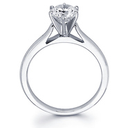 14K White Gold Round Diamond Solitaire Engagement Ring (0.20-1.50 ct)