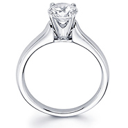 Contour 14K White Gold Solitaire Round Cut Diamond Engagement Ring