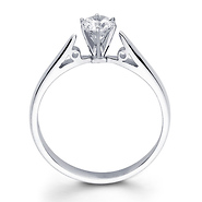 Circle Design Tapered 14K Gold Round Diamond Engagement Ring  (0.20 - 1.50 ct)
