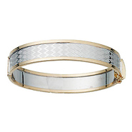 Two Tone Diamond Design Bangle