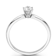 Six-Prong 14K White Gold Round Solitaire Diamond Engagement Ring