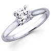 14K White Gold Round Diamond Solitaire Rings