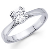 14K White Gold Round Diamond Solitaire Rings
