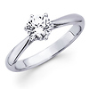 14K White Gold Round Diamond Solitaire Rings