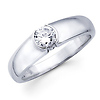 14K White Gold Round Diamond Solitaire Ring