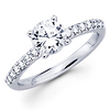 Classic 14K White Gold Round Diamond Engagement Ring