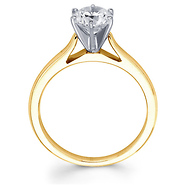 14K Two Tone Gold Round Diamond Solitaire Engagement Ring (0.20-1.50ct)