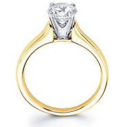 14K Diamond Contour Round Solitaire Engagement Ring (1.00 ct)