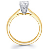 Tapered Cathedral Set 14K Two Tone Gold Round Solitaire Diamond Ring