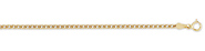 2mm Double Curb Link 14K Yellow Gold Chain Necklace
