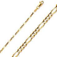 2mm 14K Gold Figaro Chain