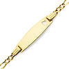 Heart Figaro 14k Yellow Gold Baby ID Bracelet