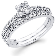 Round Diamond 14K White Gold Bridal Set (0.69 ctw)