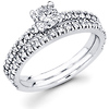 14K Round Diamond Matching Engagement Ring Set (0.84 ctw)