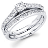Round Diamond 14K Matching Wedding Ring Set (0.77 ctw)