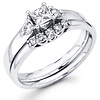Three Stone Princess & Round Diamond Engagement Ring Set (0.50 ctw)