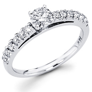 Round Diamond 14K White Gold Engagement Ring (0.75 ctw)