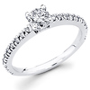 14K White Gold Round Diamond Engagement Ring (0.60 ctw)