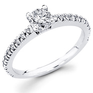 14K White Gold Round Diamond Engagement Ring (0.60 ctw)