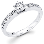 14K Round Diamond Milgrain Engagement Ring (0.55 ctw)