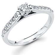 Pave Set 14K Diamond Engagement Ring (0.50 ctw)