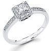 14K White Gold Princess Diamond Halo Engagement Ring (0.33 ctw)