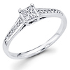 14K White Gold Princess Diamond Pave Trellis Engagement Ring (0.33)