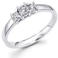 Round Diamond Three Stone Engagement Ring (0.34 ctw)