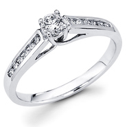 Round Diamond Center Prong Set Bridal Ring in 14K Gold (0.35)