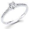 14K V Prong Set Round Diamond Pave Set Bridal Engagement Ring (0.31 ctw)